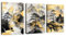 3 Pcs Schwarz Gold Natur Landschaft Leinwandbilder Bilder Set mit Rahmen, Schwarz Nebelig Kiefer Bäume Wandbilder Schlafzimmer Bild Auf Leinwand Kunstdruck Deko für Wohnzimmer Aufhängen 30x40cmx3