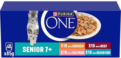 PURINA ONE Senior 7+ Mini Fillets Mixed Selection Wet Cat Food 40x85g
