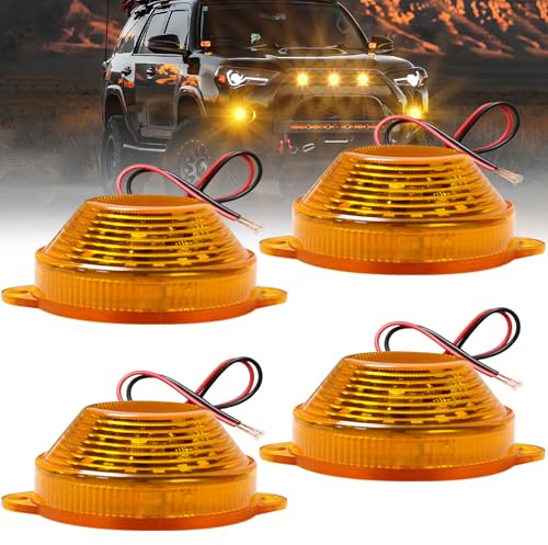 Defvnsy Luz Estroboscópica Ámbar 20 LED, 9V-24V Súper Brillantes Luz de Baliza de Emergencia, Luces de Advertencia Intermitentes para Vehículos Todo Terreno, Camiones y Remolques (Paquete de 4)