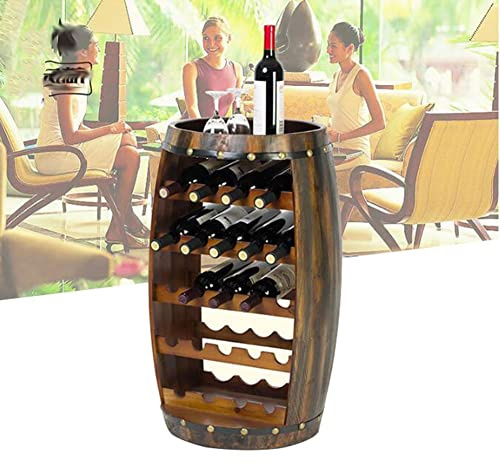 Expositor de vinos de barrica de Madera, Expositor de vinos, expositores de Mesa, portavinos Libres, mostrador rústico, Organizador de estanterías para Bar de Vino y decoración del hogar (Co
