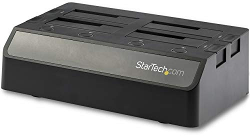 StarTech.com 4-Bay USB to SATA Hard Drive Docking Station, USB 10Gbps, External 2.5/3.5 SSD/HDD Dock, SATA III, Hot-Swap, Top-Loading