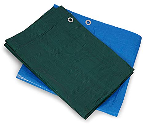 KAV - 1.80 x 1.2M (4x6 FT) Green Strong Waterproof Universal Tarpaulin Tarp sheet in - Ground Sheet Covers For Camping Fishing Gardening Pets Premium Quality Cover Made of 80 gram