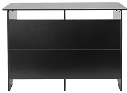 MUSIC STORE Digital DJ Desk, Robuster DJ-Tisch, Für Größere Controller und Mixer, 2. Etage für Effektgeräte und Zubehör, Kabelmulden, Massive Holzkonstruktion, 1200x890x430mm, Schwarz