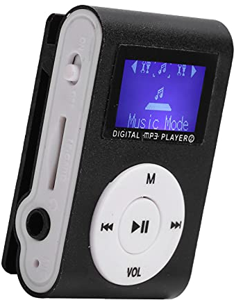Reproductores de Mp3 Reproductor de Mp3 con Bluetooth Aleación de Aluminio Mini Reproductor de Música Mp3 Portátil Sports Backclip Pantalla LCD Soporte de Tarjeta de Memoria Mp3 (Negro)