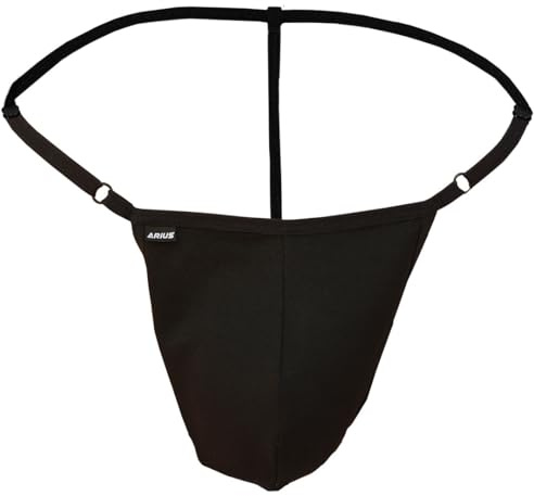 Arius Tanga in Cotone Nero Regolabile - Perizoma Maschile Sexy