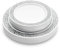 MATANA 80 Premium White Plastic Plates with Silver Lace Rim - 40 26cm Dinner Plates, 40 19cm Dessert Plates - Elegant & Reusable Party Tableware for Weddings, Birthdays, BBQ, Parties