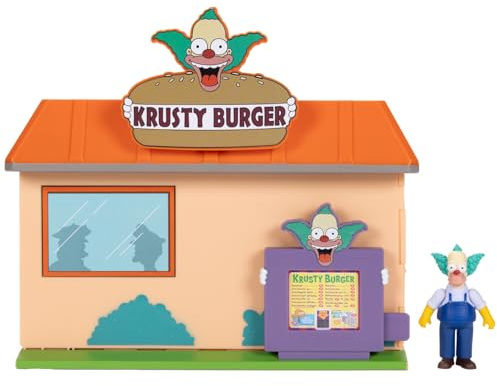The Simpsons - Krusty Burger Playset con Action Figure di Krusty in scala 6 cm, Caratteristiche Interattive, Estremamente Dettagliato