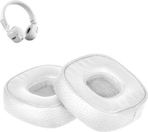 1 Par Almohadilla Auriculares Compatible con Marshall Major III de Espuma de Memoria y Cuero Proteico, Almohadillas Cascos de Repuesto para Marshall Major 3 (Blanco)