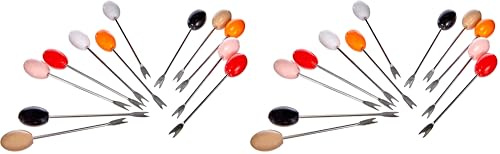 Paderno 41686-12 Forchettine per Lumache, Frutti di Mare, Formaggi, Olive, Forchettine Aperitivo, Lavabile in avastoviglie, in Acciaio CromatoConfezione 12 Pezzi (Confezione da 2)