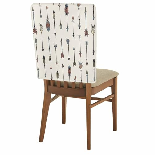 GNAKT AREWG Dining Room Chair Back Covers Set of 4 Retro Indian Fingernails Arrows Removable Kitchen Chair Seat Covers Protector Vintage Ethnicity Art Slipcovers for Weeding Holiday Party Decor
