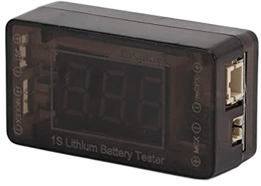 Tbest 1S Battery Tester Indicator Checker för Jst Mcpx Mcx Plug-kontakt Lithium Lipo Life Lihv Spänningsdetektor med 0,36 Digital Skärm & Omvänd Polaritetsskydd