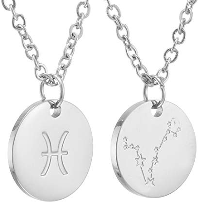 AFSTALR Sternzeichen Kette Fische Silber für Damen Horoskop Kette Mutter Tochter Freunde Geburtstagsgeschenk