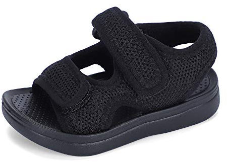 MK MATT KEELY Mixte Enfants Sandales pour Bébé Fille Garçon Bout Ouvert Souple été Plat Marche Beach Outdoor Sport Sandales,23 EU,Noir