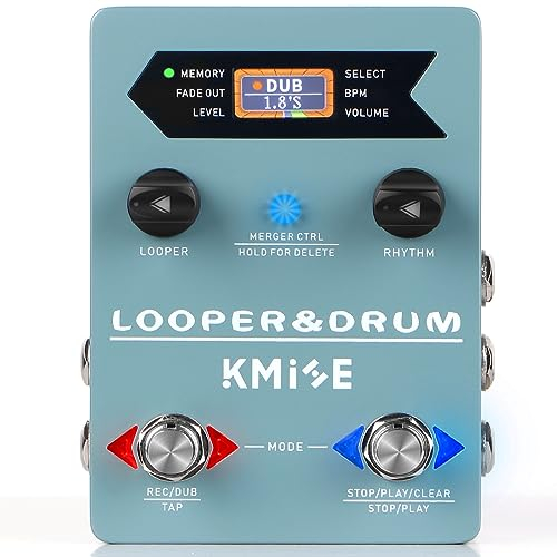 Lotmusic Loop Pedal & Drum Machine 2 in 1 Stereo Gitarre Looppedal mit 100 Drum Slots Stile, 40 Steckplätze 160 Minuten Looper Aufnahmekapazität kompatibel mit