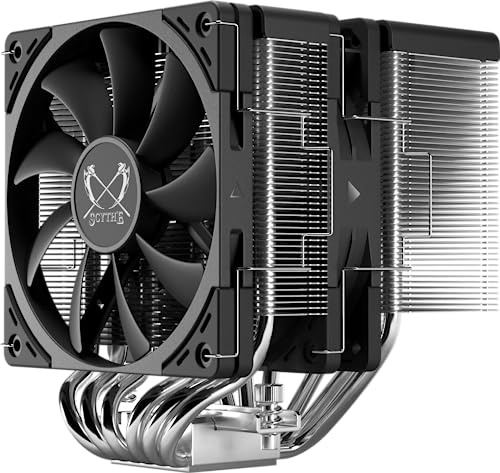Scythe Fuma 3 CPU Air Cooler, Intel LGA1700, LGA1151, AMD AM5/Ryzen 120mm, Dual Tower, Black Top Cover
