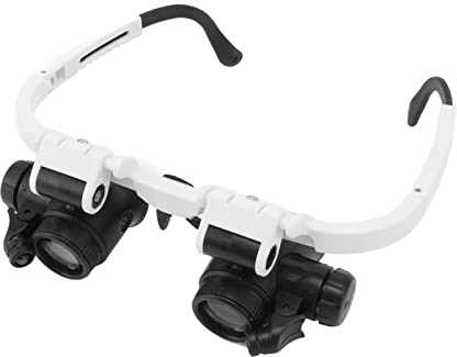 Lupenbrille Kopflupe 8X 15 X 23 mit 2 LED-Lichtern Kopfbandlupe Stirnlupe Brillenlupe für Uhrenreparaturen, Lesen, Handwerk, Juweliere, Nähen, und Reparatur