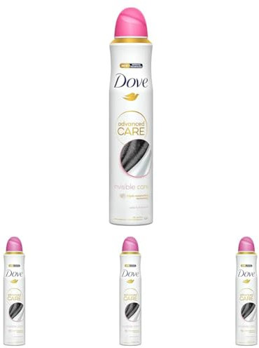 Dove Advanced Care Invisible Care Anti-perspirant Deodorant with Triple Moisturising technology Spray for 72 hour protection and no white marks or yellow stains 200 ml (Pack of 4)