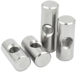 Dadi con intaglio a croce, M4 M5 M6 Perno cilindrico Tassello in acciaio inossidabile 304 Dado incorporato con martello a foro incrociato for accessori for mobili in legno (dimensioni: OD8 M5x25(5PCS)