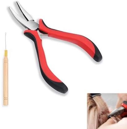 DHWEKU pince extension cheveux,extension cheveux extensions de cheveux extension,dissolvant extension keratine,Pince à extensions de cheveux à pour micro anneaux nano,Pour ouvrir et enlever les