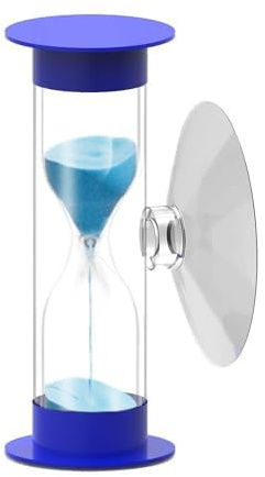 Hourglass Sand Timer 1 Minute with Suction Cup,Unbreakable Sand Watch 1 Min Sucker,Small Blue Sand Clock 1 Minute,Plastic Hour Glass Sandglass Timer for Kids,Games,Classroom,Toothbrush