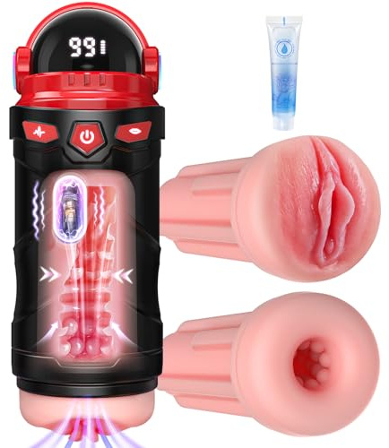 Male Masterubaters Adult Sex Toys - Masturbator Sex Toyscouples for Man with 9 Sucking & Vibrating, Pocket Pussy Mens Sex Toy Realistic 3D Internal Texture for Penis Stimulation Vibrator 2 Sleeves