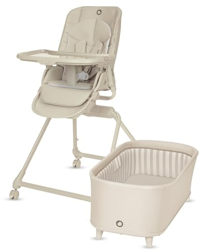 Lionelo Maddie Set Chaise Haute Bébé 3 en 1, Transat Pivotant 360°