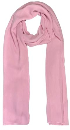 WESTEND CHOICE Crepe Chiffon Scarf Ladies Neck Wrap Women Scarves Crinkle Chiffon Scarf Stole Shawl women's scarves & wraps 150x47 cm (Light pink)