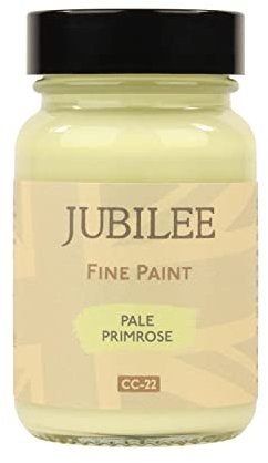 Guild Lane Jubilee Furniture Paint – Upcycle & Transform Wood, Metal & Glass – Soft Sheen Finish for Indoor & Outdoor – Durable & Easy to Apply Multi-Surface Paint (Pale Primrose, Yellow, 60ml)