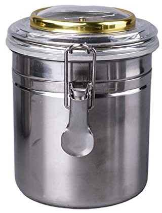 zalati Humidor Stainless Steel Tobacco Storage Jar Coffee Bean Tea Cand Canister with Hygrometer Top Cover for Travel Home
