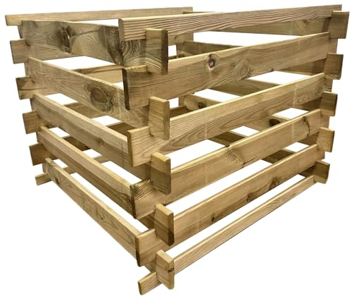 Compostador de madera para compostaje (90 x 90 x 70 cm)