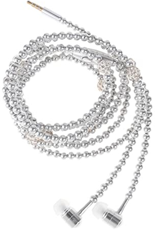 Gummy Headphones Noise Canceling Headphones Earphone with Mic Headphones for Computer Pearl Earphones Noise Cancelling Earbuds Corded Earbuds in-Ear Headphones White Wired Headset1348 ( Color : Silver