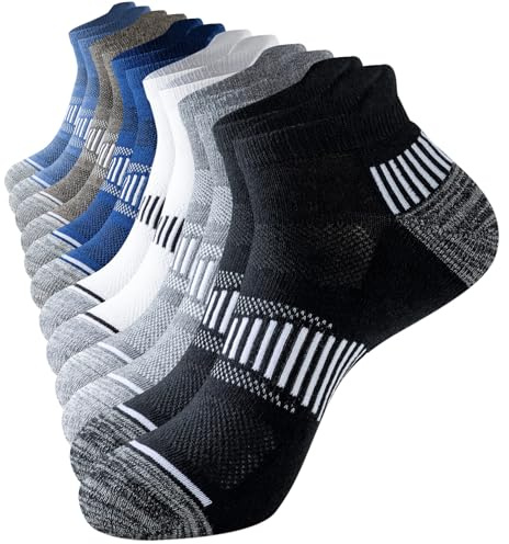 Niorasen Chaussettes Hommes 37-42 43-46 47-50, 6 Paires de Chaussettes de Sport Courtes en Coton, Chaussettes Basses pour la Course, Respirantes, Convient pour le Travail et les Loisirs.