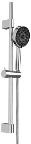 Wenko Set Doccia MOD. Softwater Sistema a Risparmio idrico con Asta Doccia 70 cm in Acciaio Inox e doccetta cromata per scaldabagni istantanei