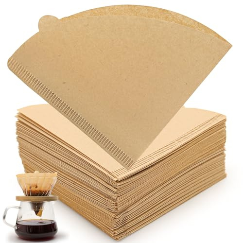 200 Pezzi di Filtri Caffe Americano a Forma di V, Filtri Caffè Americano Americano in Polpa di legno Naturale per Caffettiere, Tazze di Caffè (2-4 Tazze)