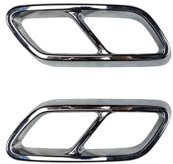 TaoZong Embellecedor Tubo Escape para Mercedes Benz Clase C W206 C200 C260 C300 AMG 2022 2023,Marco De Moldura De Garganta De Tubo De Escape Tubos De Extremo De Automóvil,C-Plata