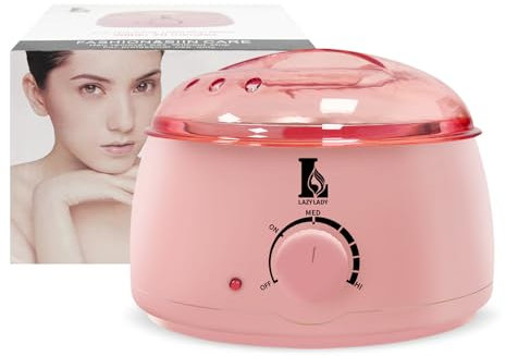 Calentador de Cera Depilatoria Profesional - Máquina de Cera Caliente para Depilación Rápida en Cara, Axilas y Cuerpo,500ML, Compacto, Portátil y Seguro para Piel Sensible (rosa)