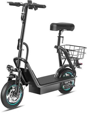 Monopattino Elettrico Adulto, Scooter Elettrico Pieghevole 350W/500W, Batteria 36V 10.5Ah/15Ah, Autonomia di 30/35/45KM, Velocità Massima 25 km/h, Doppia Frenata, Controllo App