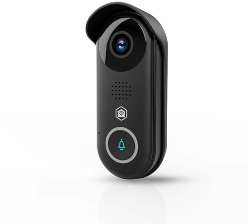 Nedis WIFICDP11BK | Sonnette Vidéo Wi-FI Intelligente | 1080p Full HD | Détection de Mouvement | Vision Nocturne | Audio Bidirectionnel | Stockage microSD & Cloud | Noir