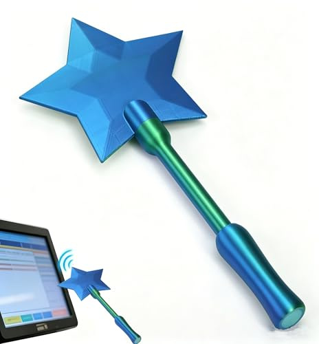 Embhlitfe Credit Card Wand, 3D Printed Star Magic Wands Contactless Payment Cards Holder Tap-to-Pay Wands Magic Wand Credit Card Holder for Kids Teens Adults Cosplay Magicians Performers (Blue&Green)