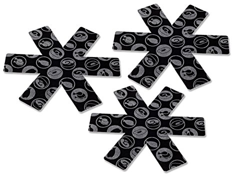 TURBO PRODUKTE Pfannenschoner/Pfannenschutz 3er Set - Topfschoner Filz - Hitzebeständig - Anpassbar auf gewünschte Größe - Töpfe, Pfannen & Schüsseln