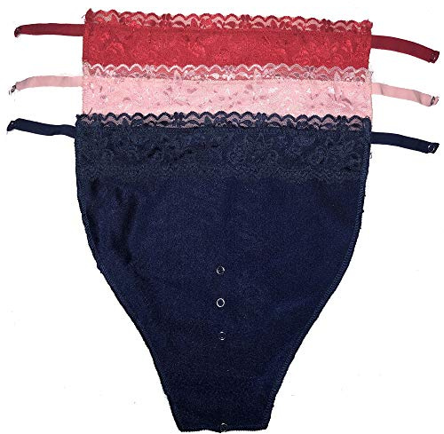 Inserto in pizzo per reggiseno da donna, con clip, 3 pezzi, per taglie comode e coppe da C a F Rosso Rosa Navy