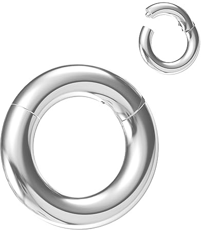 NewkeepsR 4.0mm×12mm Anneau de Septum en Acier, Anneau de Septum de Nez de Grande Taille Eearring Articulé Bijoux de Cerceau Sans Couture