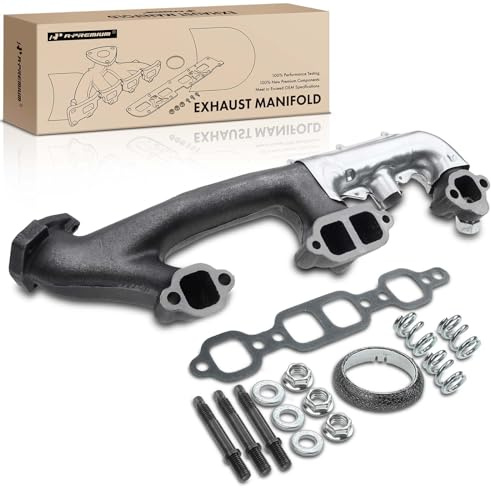 A-Premium Right Exhaust Manifold Kit W/Gasket, Studs, Nuts, Springs, Washers [5.0L 5.7L] Compatible with Chevy & GMC - C1500 C2500 C3500 K1500 K2500 K3500, Tahoe, Suburban, Blazer, Yukon, G10, G20