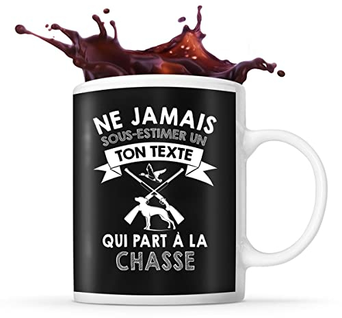Mug chasse Prénom métier âge Personnalisable | Tasse drôle pour Chasseur | idée cadeau anniversaire Noël fête des Pères