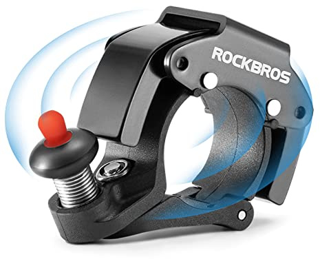 ROCKBROS Bike Bells Hidden MTB Bells Bicycle Bells for 22.2mm Handlebars, More Than 100dB, Clear & Long Sound Ringer, Mountain Bike, Scooter, Youth Bike, Black