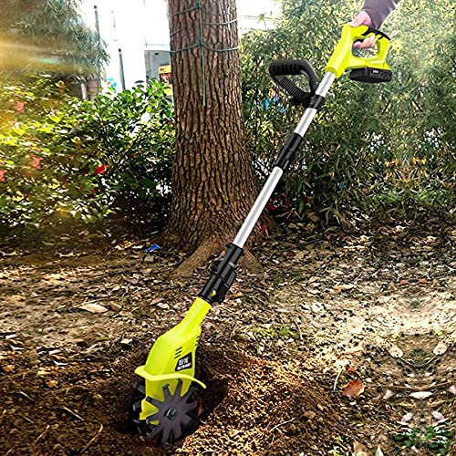 20V Garden Tiller Rotavators Rotavator eléctrico inalámbrico portátil, con batería recargable de 5200 mAh y cargador, Cultivador de suelo eléctrico manual para el jardín, parcelas de vegetales