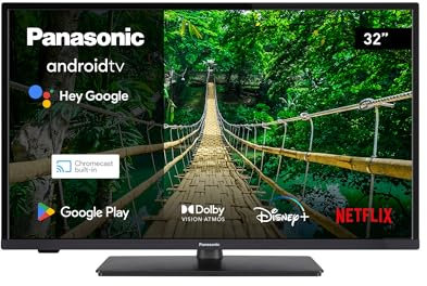 Panasonic TX-32MS490E, 2023 Televisor LED FHD de 32 Pulgadas, Alto Rango Dinámico (HDR), Android TV, Asistente de Google, Chromecast, Bluetooth, Reproductor Multimedia USB, LAN Inalámbrica, Negro