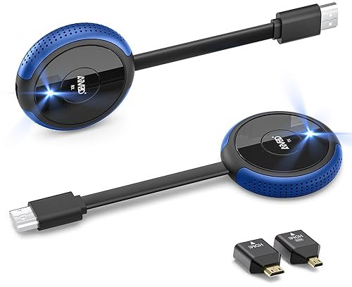 Wireless HDMI Transmitter and Receiver 4K/5.8G, Plug and Play HDMI Wireless Extender for Home, Meeting, School from Laptop/TV Box/Camera/PS5 to HDTV/Monitor/Projector 165FT/50M