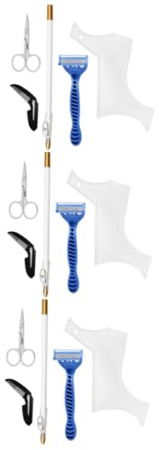 FOMIYES 3 Sätze à 5 Stück Bartformungsset Bartschneide-set Bartpflegeset Bart-styling-tool Friseur Bartpflege Bartformungsvorlage Schnurrbart-stylingformer Handbuch Bleistiftspitzer Mann