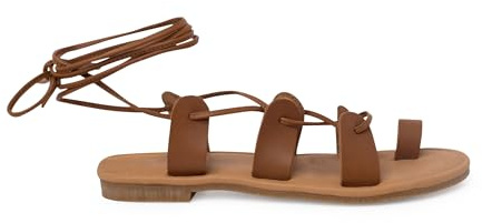 Pisamonas Sandalias Romanas Piel Tiras Talla 38 Color Cuero